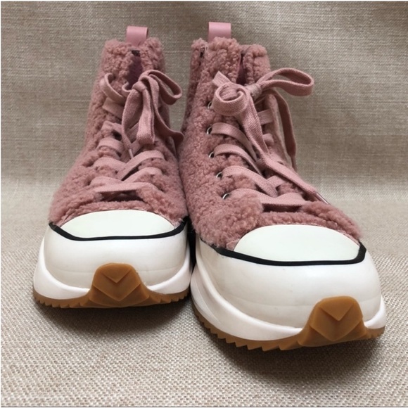 Steve Madden Shaft Platform High Top Sneakers Baby Light Pink - Picture 3 of 6